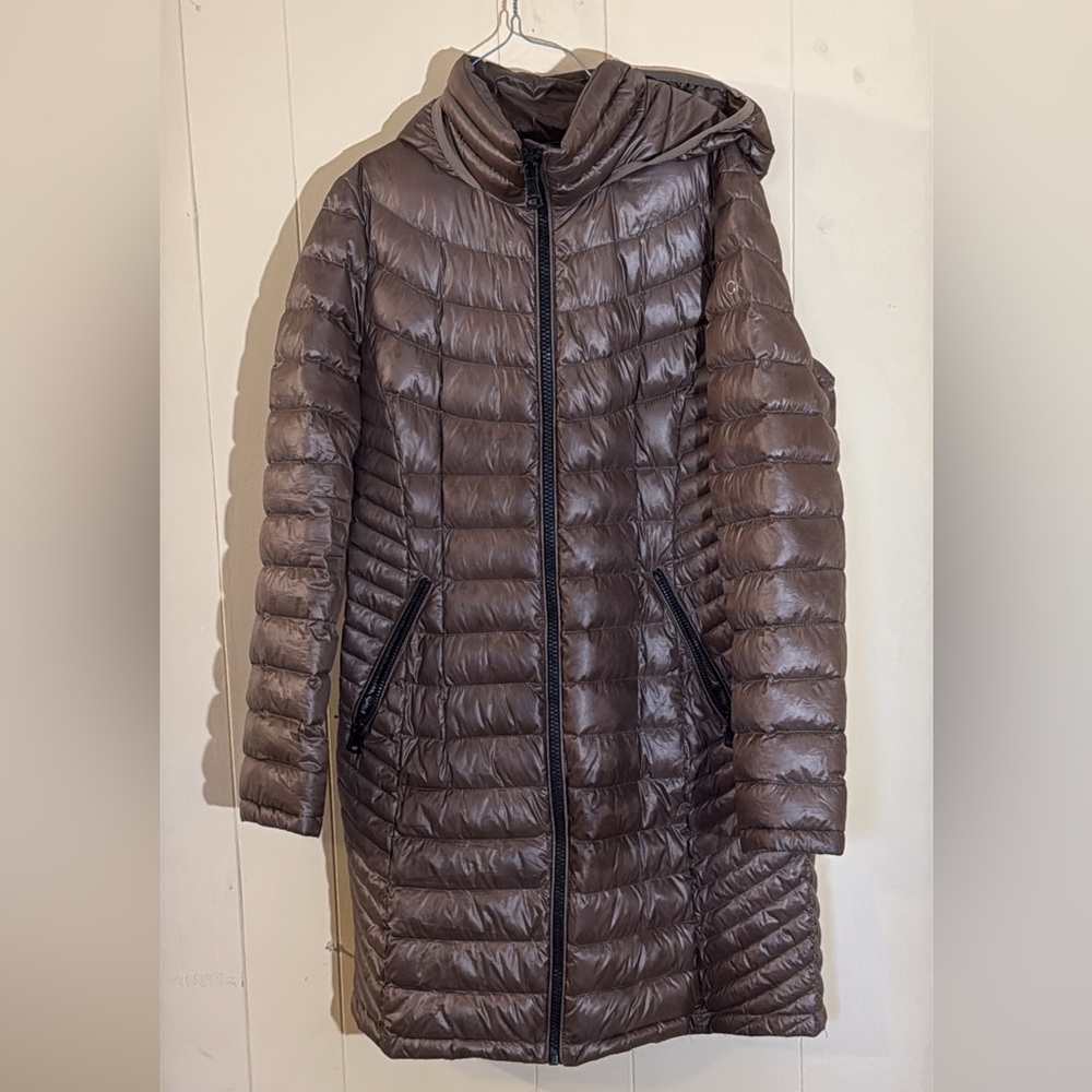 Calvin Klein Women's Quilted Puffer Coat - Brown